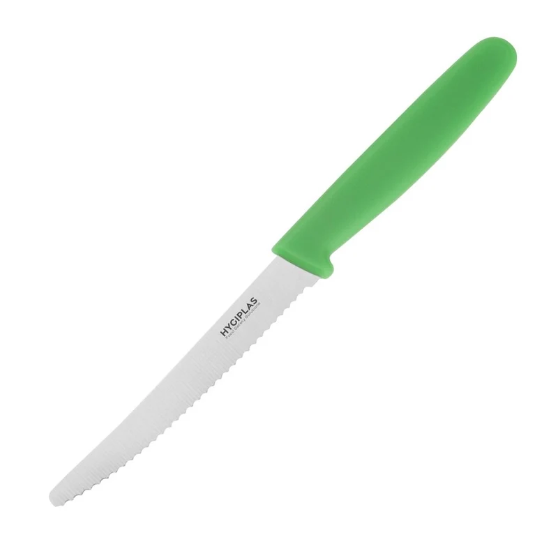 Couteau dentelé Hygiplas vert 100mm