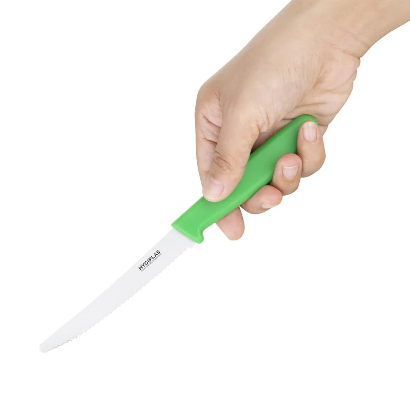 Couteau dentelé Hygiplas vert 100mm