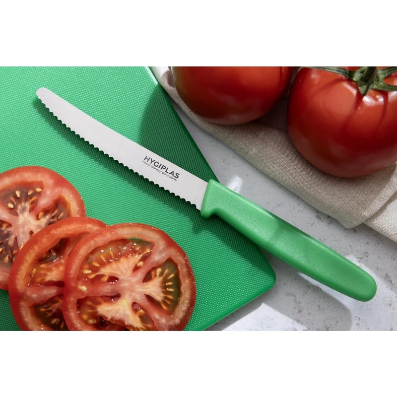 Couteau dentelé Hygiplas vert 100mm