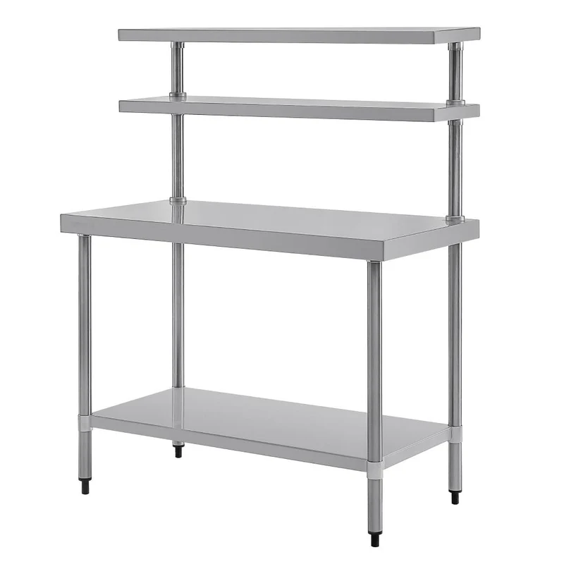Table inox avec 2 étagères supérieures Vogue 1200mm