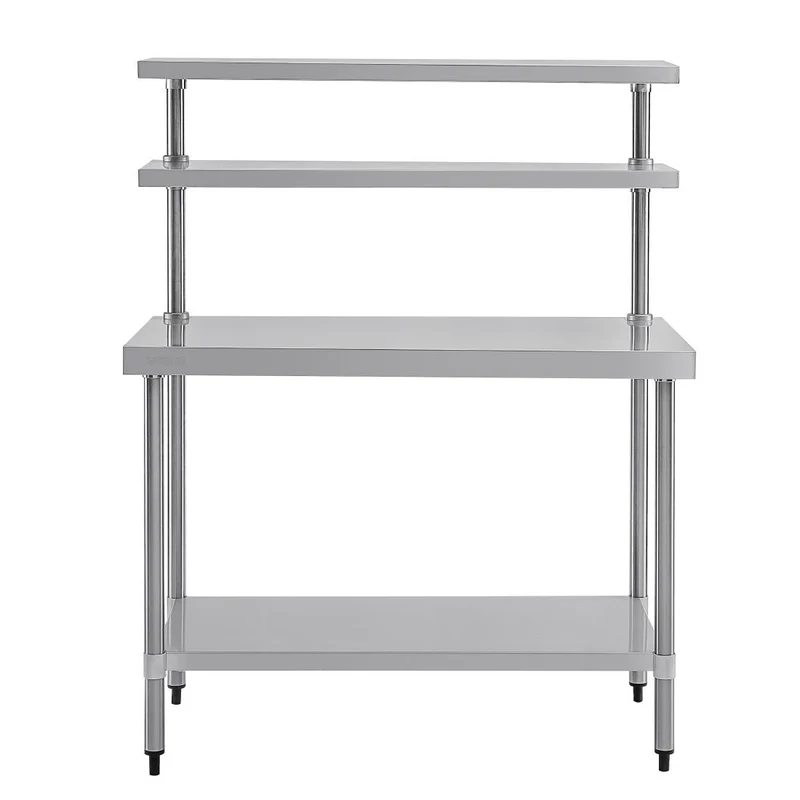 Table inox avec 2 étagères supérieures Vogue 1200mm