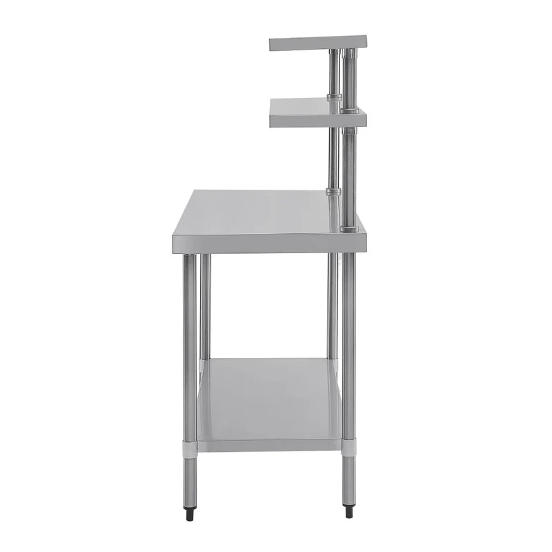 Table inox avec 2 étagères supérieures Vogue 1200mm