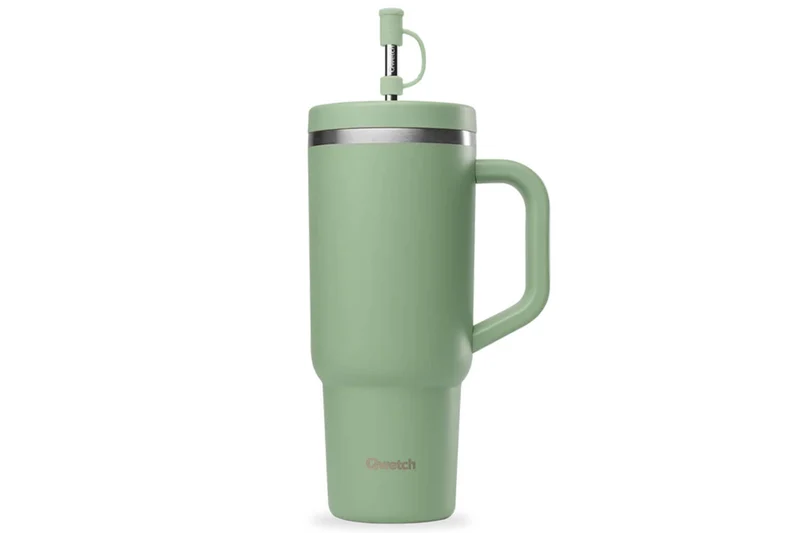 Travel cup isotherme Qwetch Matt inox recyclé 900ml – 10 coloris