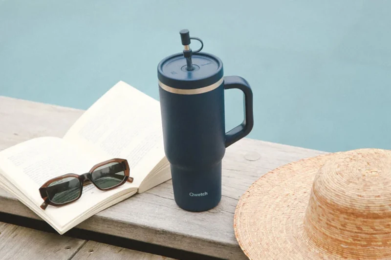 Travel cup isotherme Qwetch Matt inox recyclé 900ml – 10 coloris