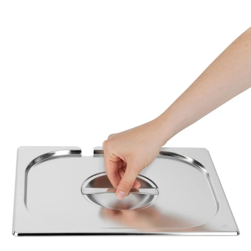 Couvercle inox avec encoche Vogue GN 1/2