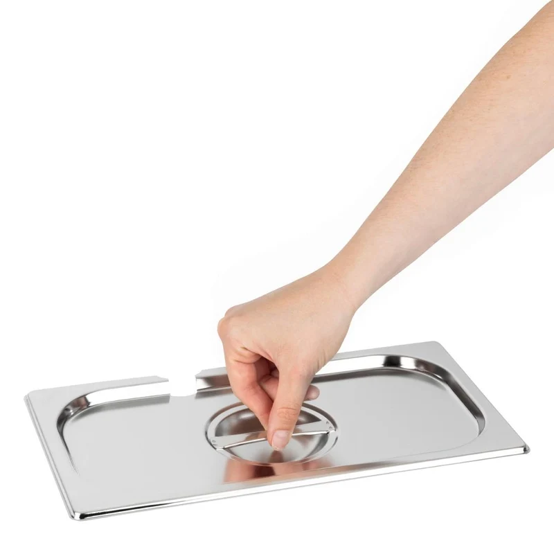Couvercle inox avec encoche Vogue GN 1/3