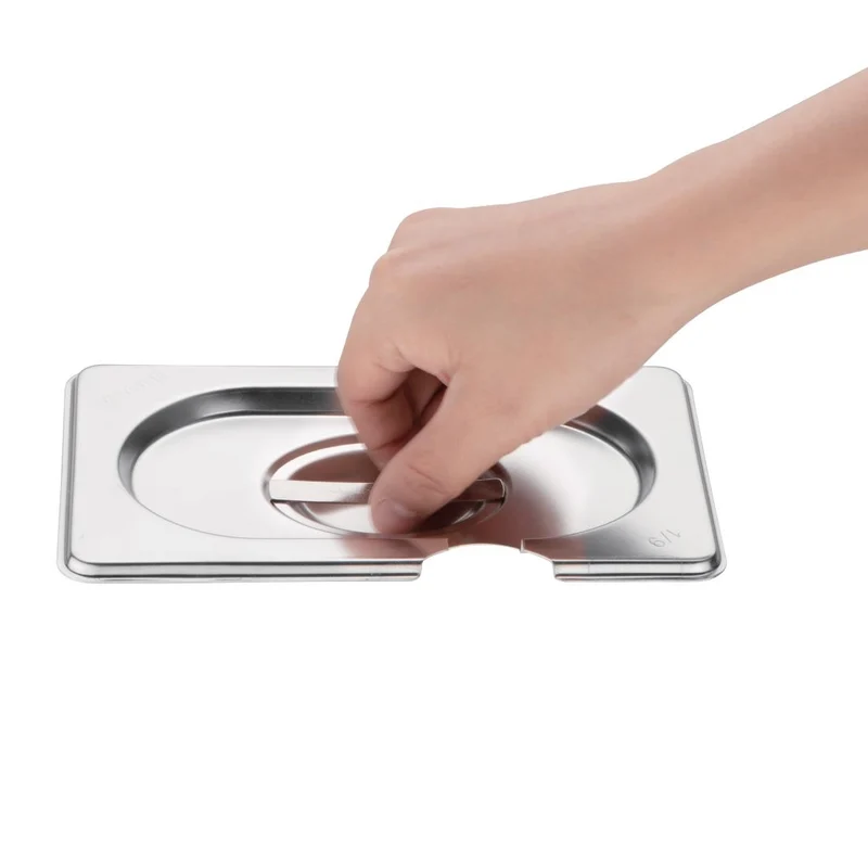 Couvercle inox avec encoche Vogue GN 1/9