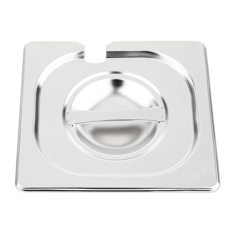 Couvercle inox avec encoche Vogue GN 1/6