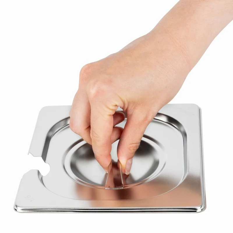 Couvercle inox avec encoche Vogue GN 1/6