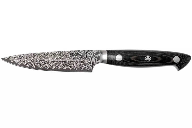 Couteau universel japonais Zwilling Kramer Euro Stainless 12cm damassé manche en micarta