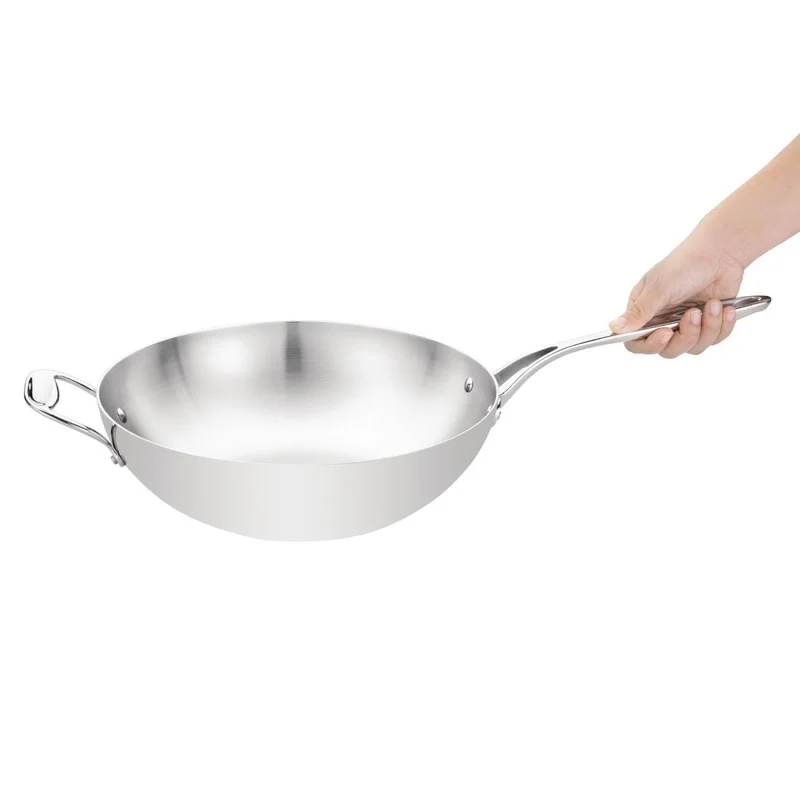 Wok triple épaisseur à fond plat Vogue