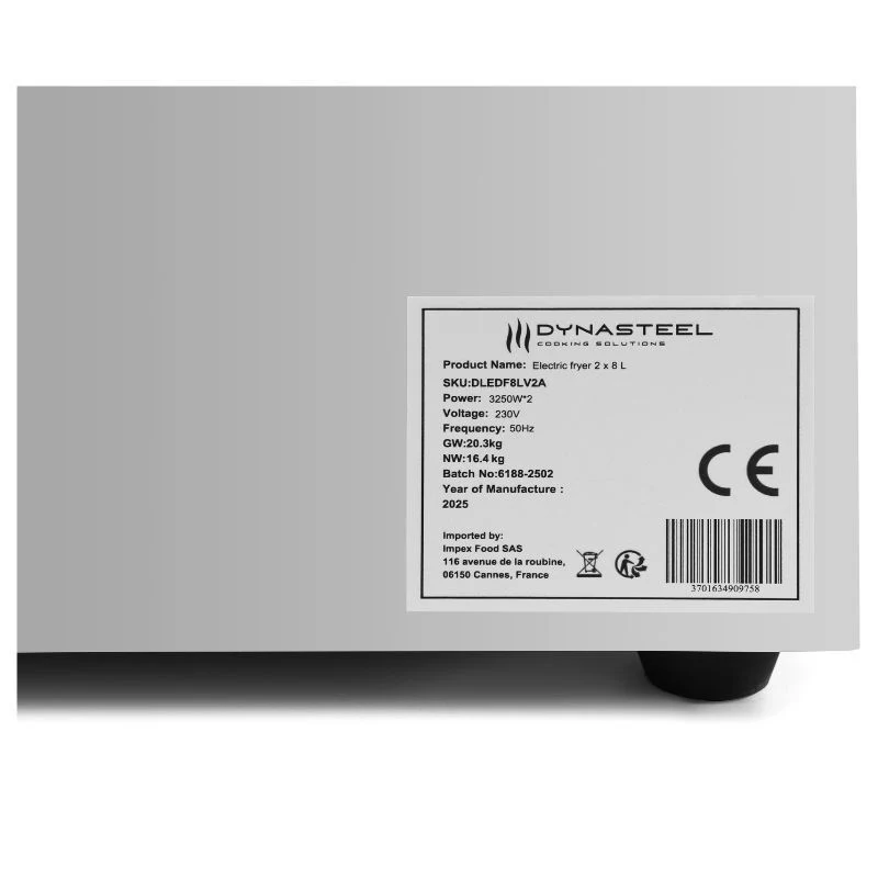 Friteuse Professionnelle Premium 2 x 8 L avec Vidange