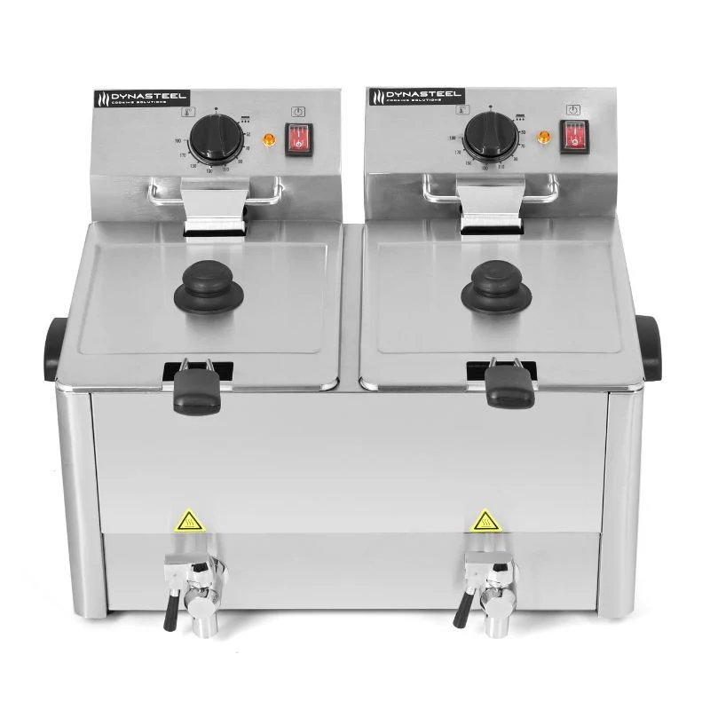 Friteuse Professionnelle 2 x 8 L avec Vidange