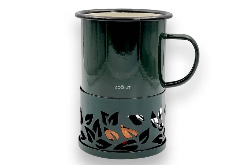 Mug à thé Cookut Sixtea chauffé à la bougie vert