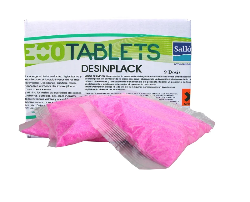 Desinplack - Nettoyant, détartrant, désodorisant pour lave-vaisselles professionnels - boite de 9 sachets