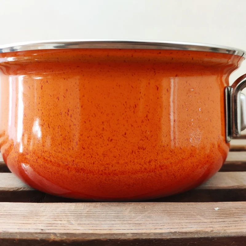 Casserole émaillée orange Ø16