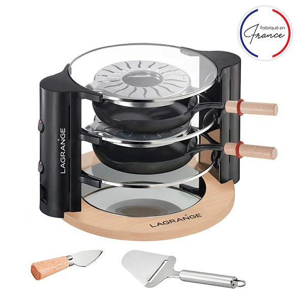 Raclette Evolution avec accessoires à fromage et deux grands poêlons Lagrange