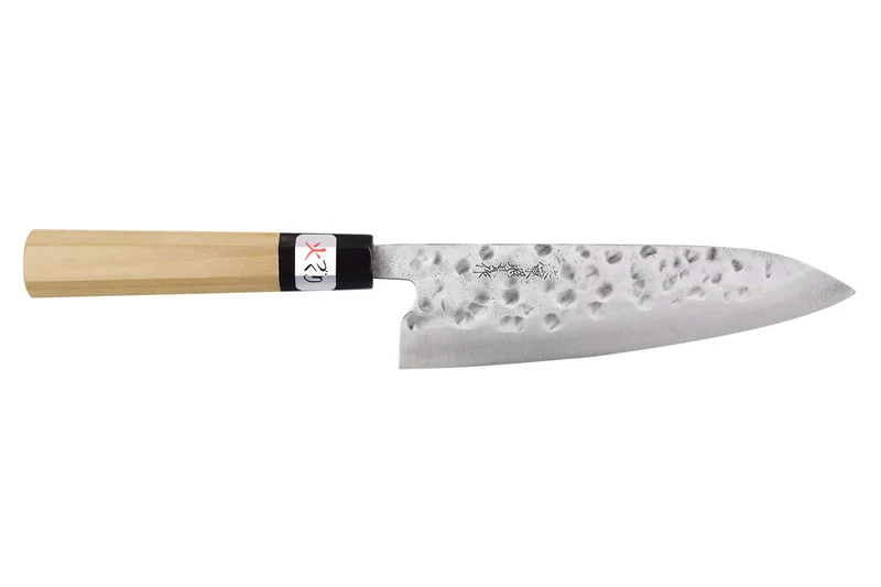 Couteau de chef 18cm japonais artisanal Fujiwara Maboroshi manche en magnolia