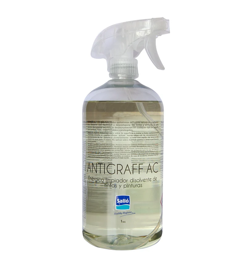 Antigraff AC - Nettoyant dissolvant pour encre et peinture, action décapante - Pulvérisateur de 1 kg