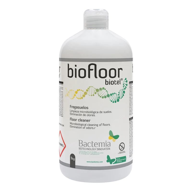 Biofloor - Nettoyant biotechnologique destructeur d'odeurs, sols, surfaces, sanitaires - Bouteille de 1 kg