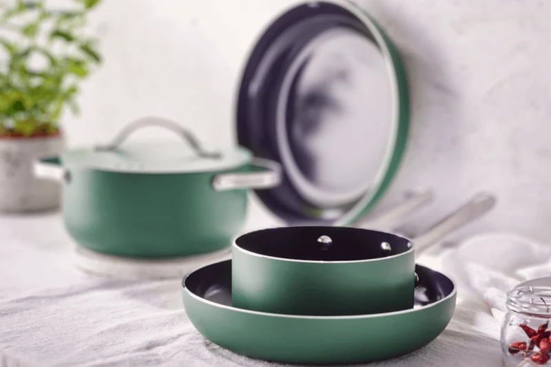 Set de 4 pièces cuisson Beka Mobi revêtement céramique 16, 20, 24 et 28cm - Coloris vert