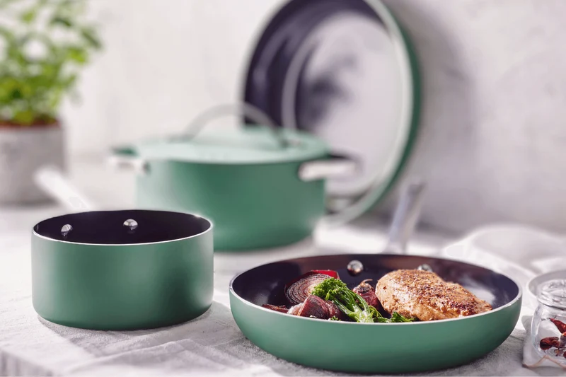 Set de 4 pièces cuisson Beka Mobi revêtement céramique 16, 20, 24 et 28cm - Coloris vert