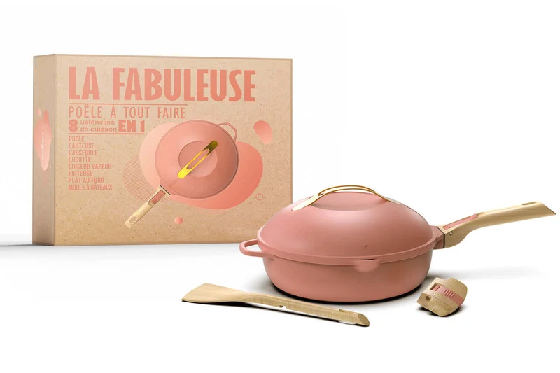 Poêle antiadhérente Cookut La Fabuleuse 8-en-1 pivoine