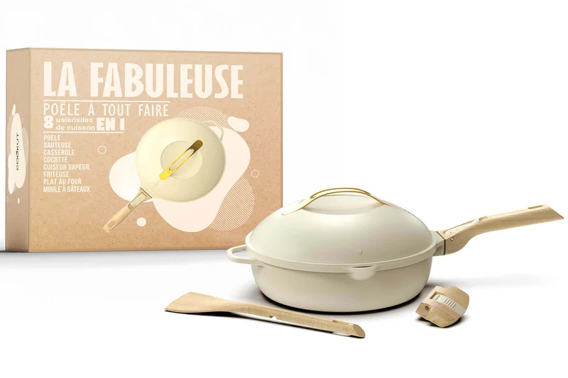 Poêle antiadhérente Cookut La Fabuleuse 8-en-1 meringue