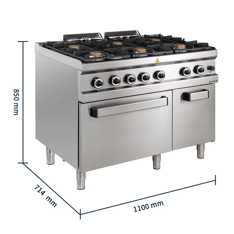 Cuisinière à gaz Série 700 - 110/70 avec four à gaz - 6 feux - 48 kW