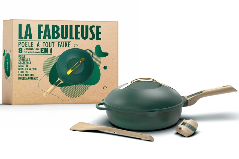 Poêle antiadhérente Cookut La Fabuleuse 8-en-1 canopée