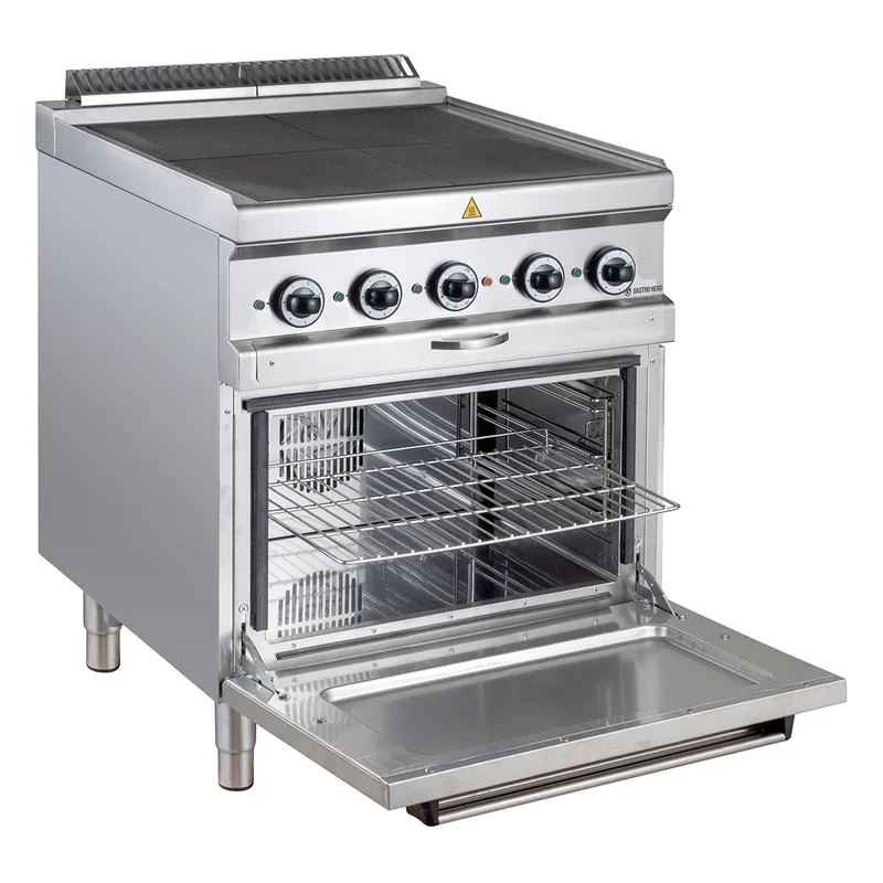 Cuisinière électrique Série 700 - 70/70 avec four électrique, chaleur tournante - 4 plaques de cuisson carrées, encastrées - 12,6 kW