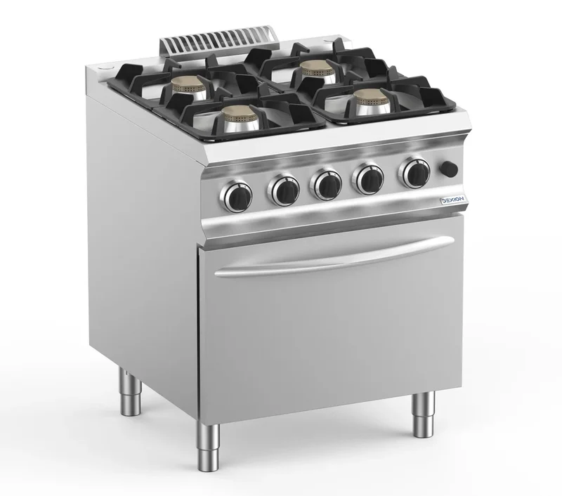 Cuisinière à gaz Dexion Lux 700 - 70/73 avec four à gaz - 4 feux - 28 kW