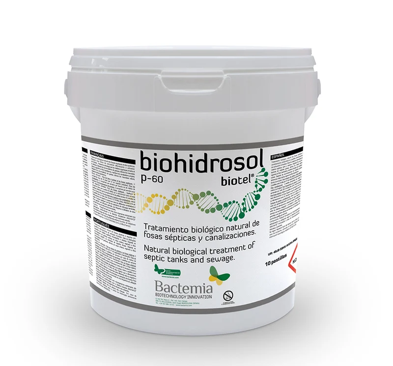 Biohidrosol P-60 - Traitement et entretien des fosses septiques et des canalisations - boite de 10 tablettes effervescentes de 60 grs