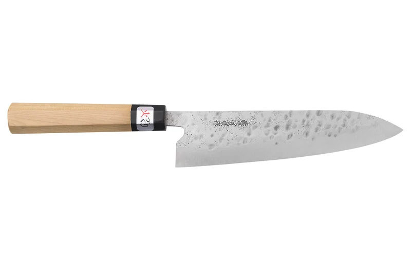 Couteau de chef 21cm japonais artisanal Fujiwara Maboroshi manche en magnolia