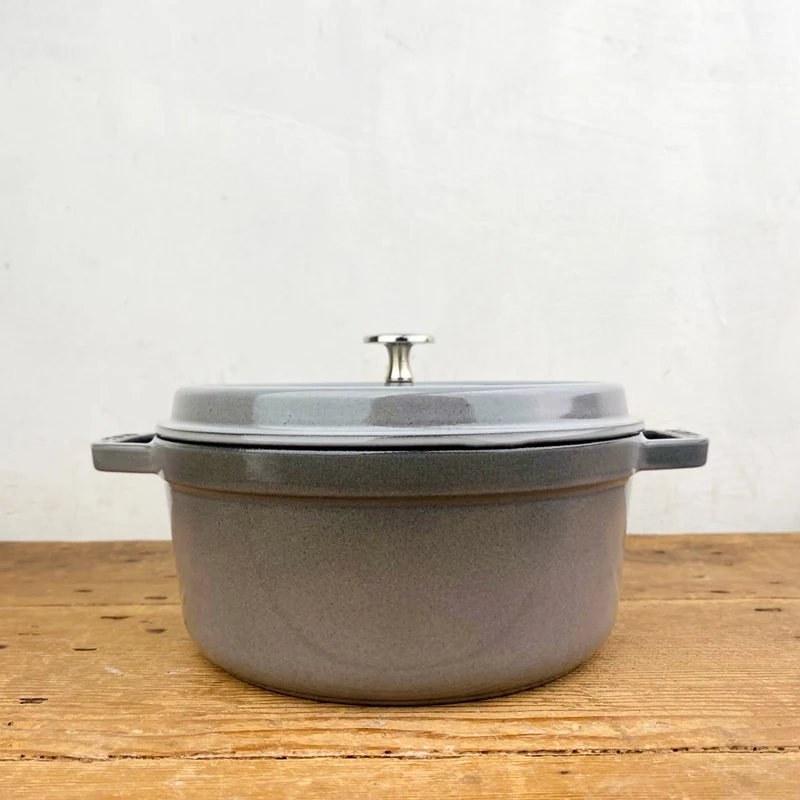 Cocotte en fonte ronde gris graphite