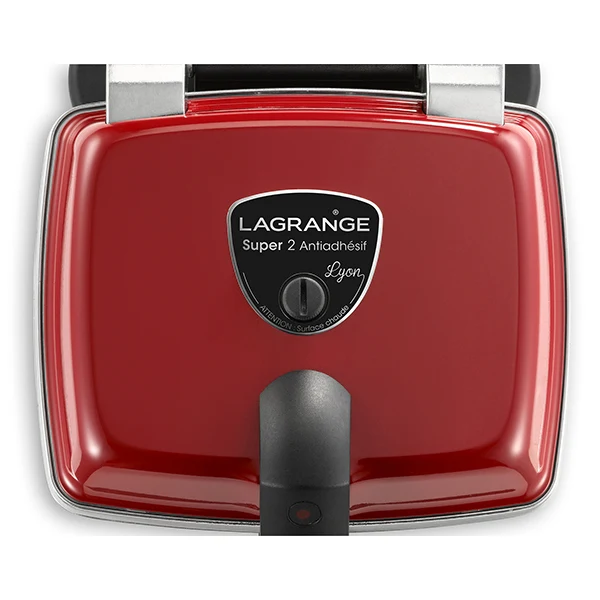 Gaufrier électrique 3 plaques Super 2 Antiadhésif rouge 1000 W Lagrange