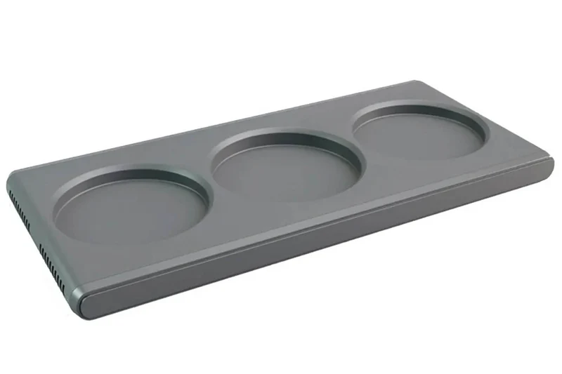 Plateau rectangulaire empilable Finamill pour 3 capsules de broyage
