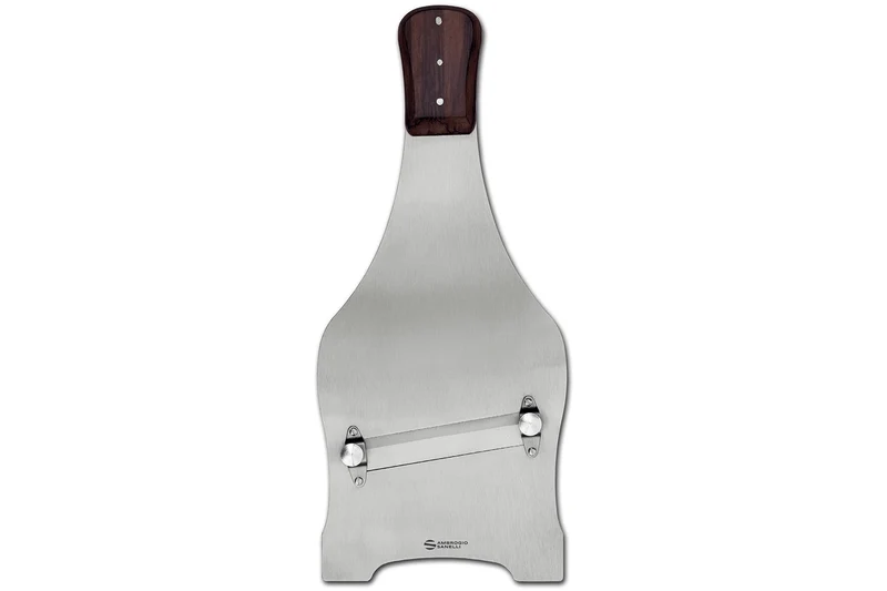 Grande mandoline à truffes Ambrogio Sanelli 35cm en acier inoxydable et palissandre