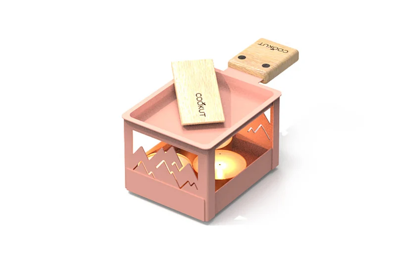 Service raclette à la bougie Cookut Yeti pliable avec poêlon et spatule