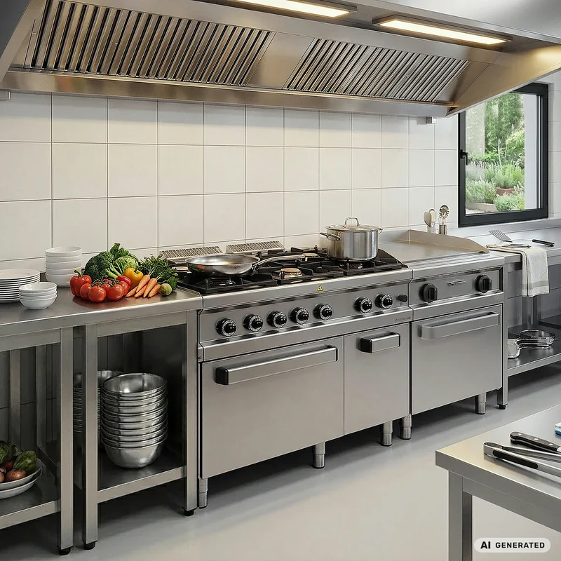 Cuisinière à gaz Série 700 - 110/70 avec four électrique - 6 feux - 42 kW
