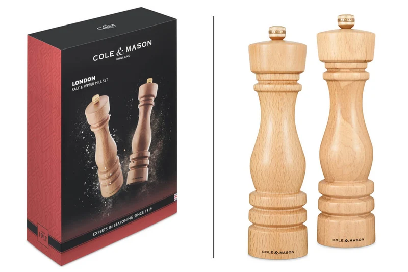 Coffret moulins sel et poivre Cole & Mason London hêtre 22cm