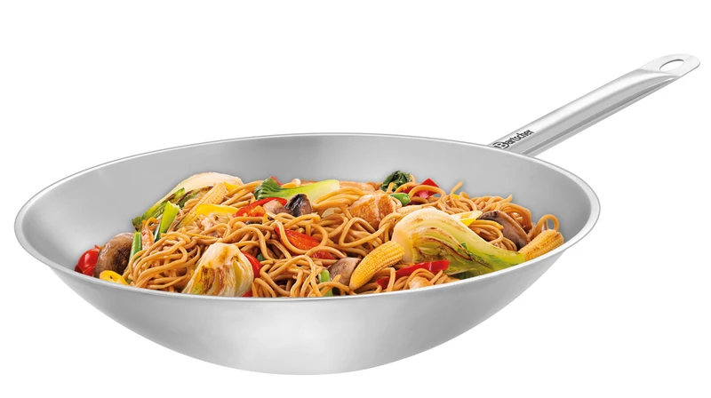 Wok / sauteuse inox Ø 385 mm fond rond induction W385R – Bartscher