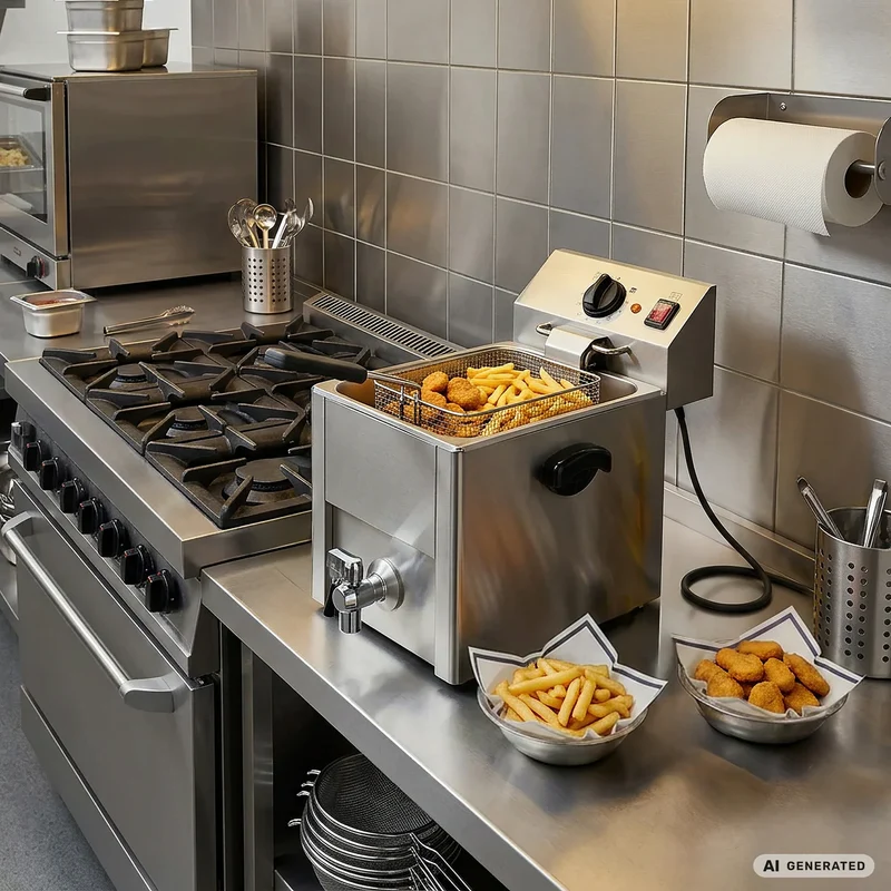 Friteuse électrique ECO 10 litres avec robinet de vidange