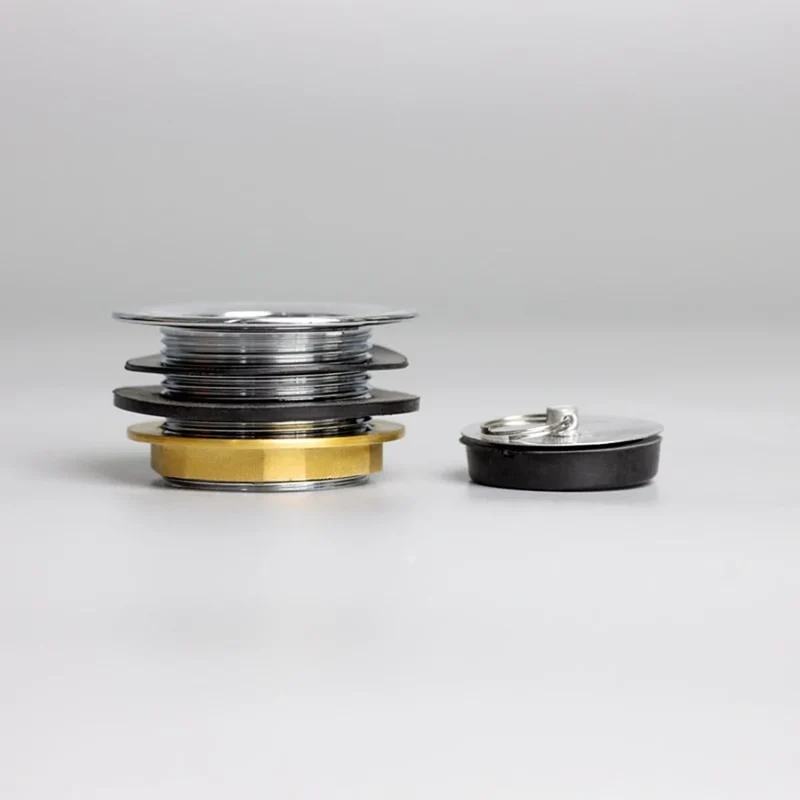 [ET] Bonde d’évacuation en métal avec tube de trop-plein et bouchon pour tables de plonge Basic