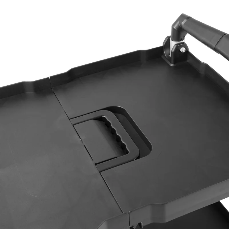 Petit chariot pliant en polypropylène Vogue 3 niveaux noir