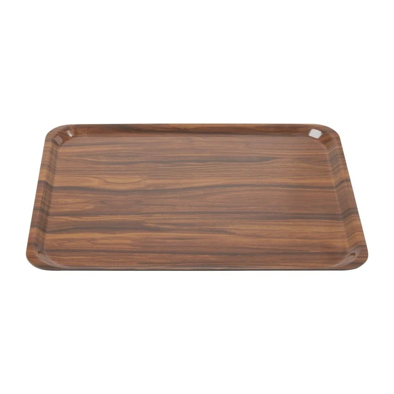 Plateaux stratifiés lisses Capri Cambro noyer 460 mm (lot de 24)