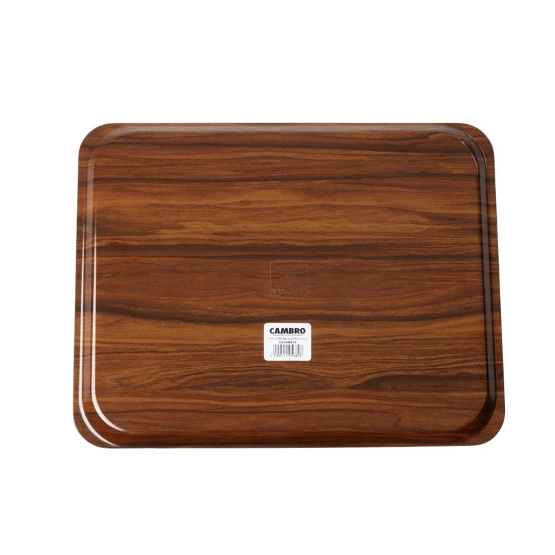 Plateaux stratifiés lisses Capri Cambro noyer 460 mm (lot de 24)