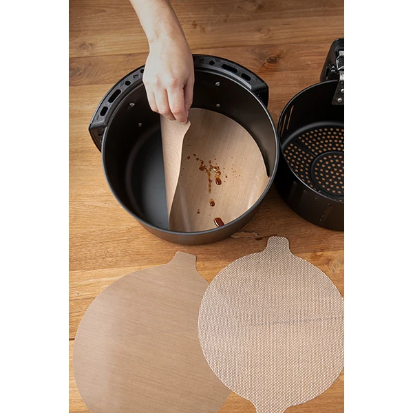 Set de feuilles de cuisson rondes pour friteuses à air chaud NoStik