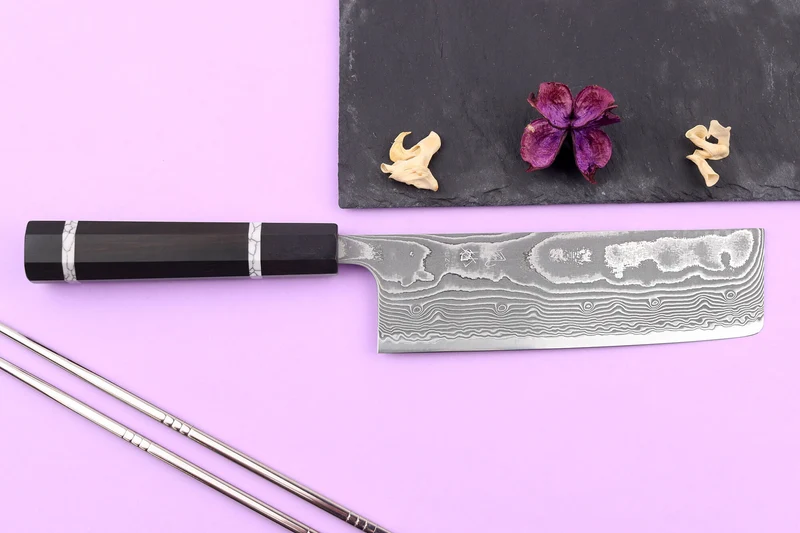 Couteau nakiri 16,5cm japonais artisanal Yuzo Kanko Damas SG2