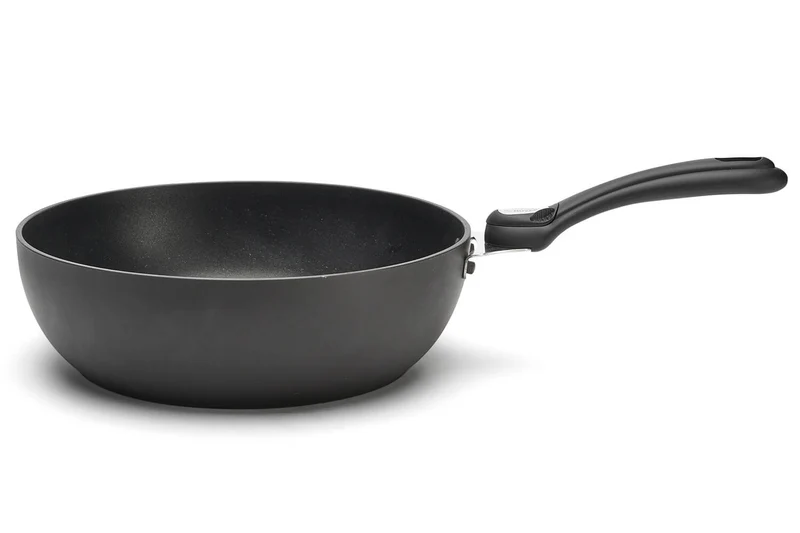 Sauteuse bombée antiadhésive De Buyer Choc Intense Twisty en aluminium forgé